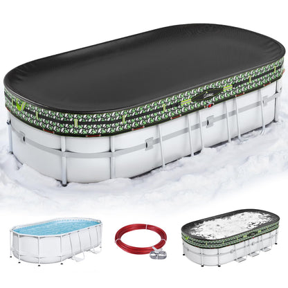 Extra-Thick Winter Pool Cover – 200gsm Heavy-Duty, Cold-Resistant & Windproof Cover for Above-Ground Pools