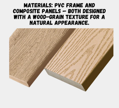 Outdoor Trash Can Enclosure – Weatherproof Garbage Bin Storage Shed, Fits 96 Gallon Bins, PVC & Composite Panels